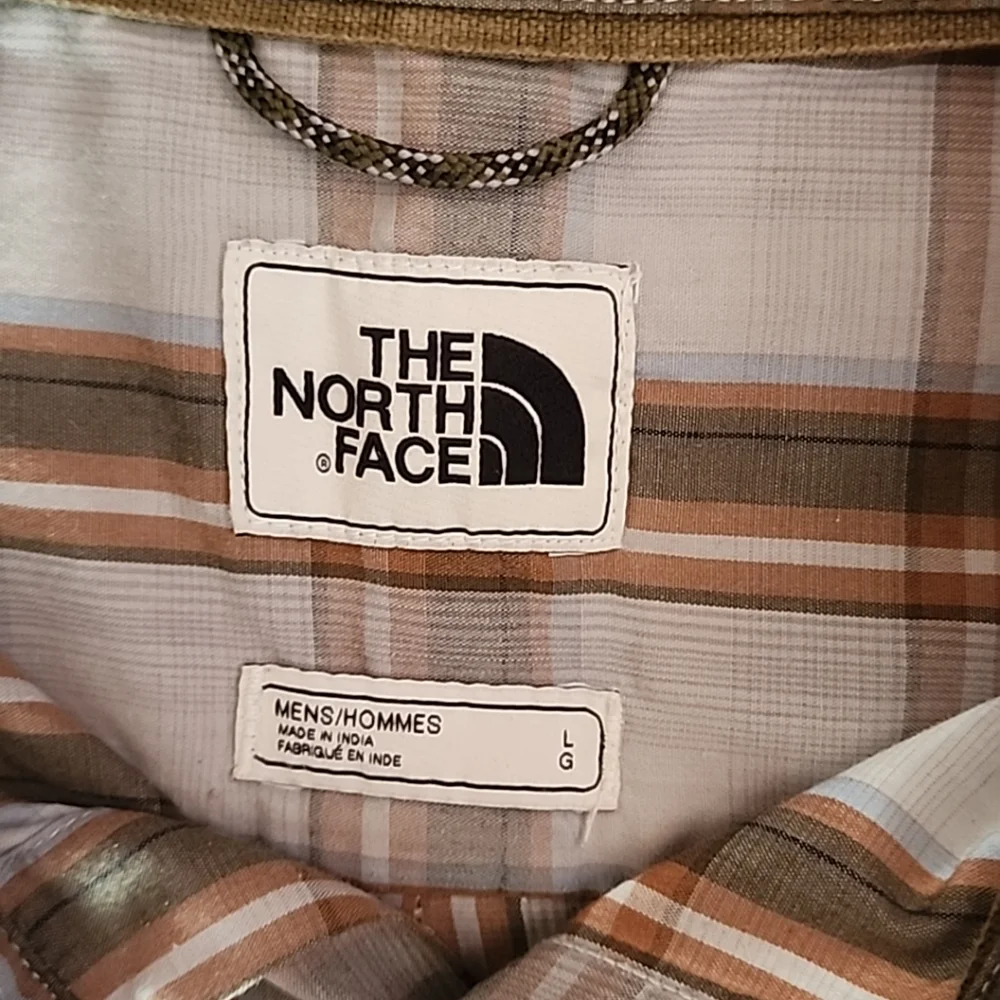 The north face‎ short sleeve button-down shirt lg